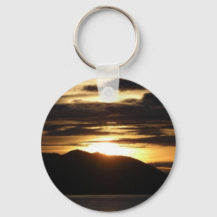 Alaskan Sunset III Beautiful Alaska Photography Keychain