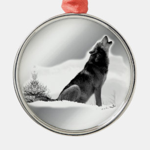 Alaskan Timber Wolf Metal Ornament