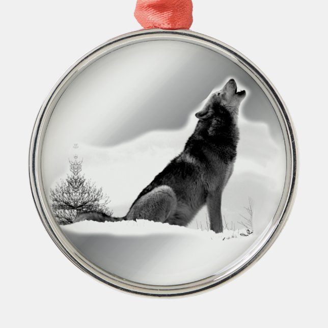Alaskan Timber Wolf Metal Ornament (Front)