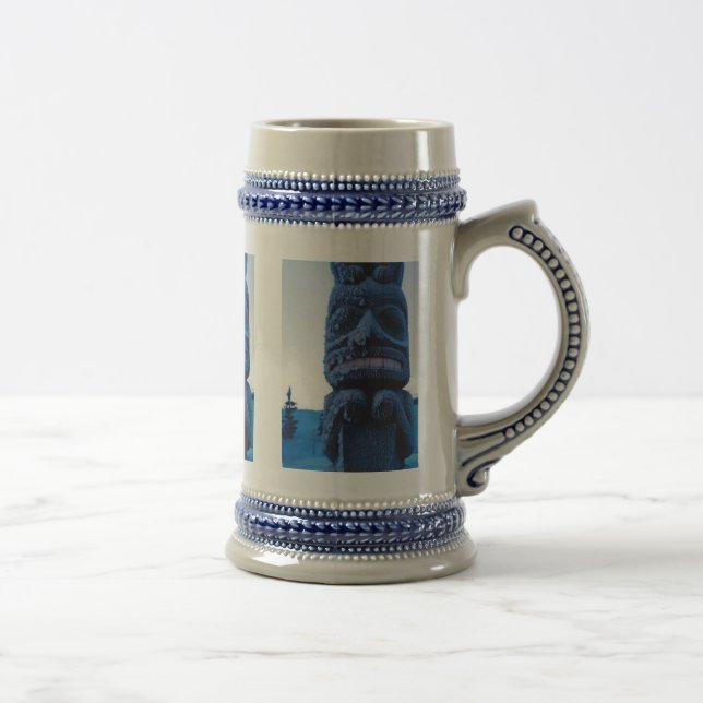 Alaskan Totem Pole Winter Scene Fancy Krog Beer Stein (Right)