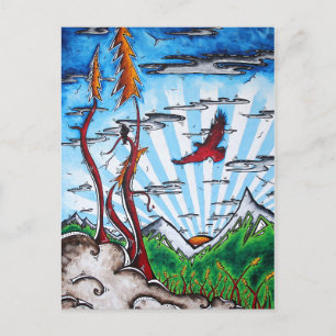 Alaskan Travel Art Postcard, Visit Alaska! Postcard