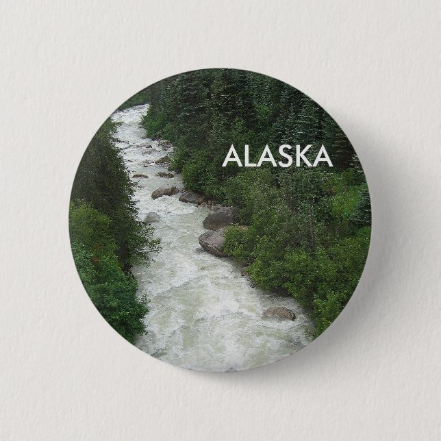 Alaskan Waterfall 2 Inch Round Button (Front)