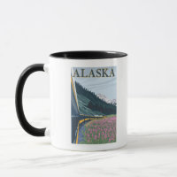 AlaskaRailroad and Fireweed Vintage Travel