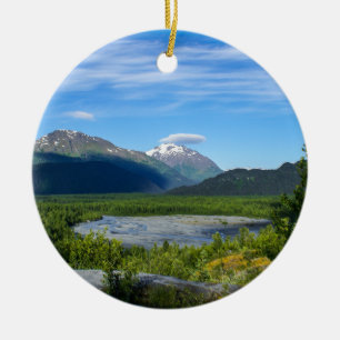 Alaska's Exit Glacier Valley Ceramic Ornament