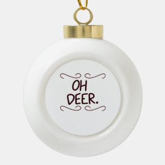 Alastor Oh Deer Creative Art Design Ceramic Ball Christmas Ornament