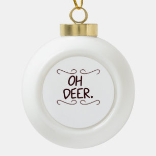 Alastor Oh Deer Creative Art Design  Ceramic Ball Christmas Ornament