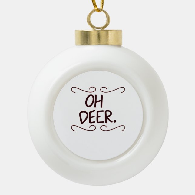 Alastor Oh Deer Creative Art Design  Ceramic Ball Christmas Ornament (Front)