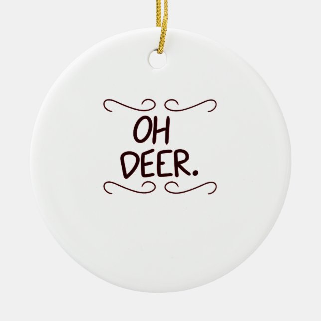 Alastor Oh Deer Creative Art Design Ceramic Ornament (Front)