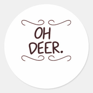 Alastor Oh Deer Creative Art Design Classic Round Sticker