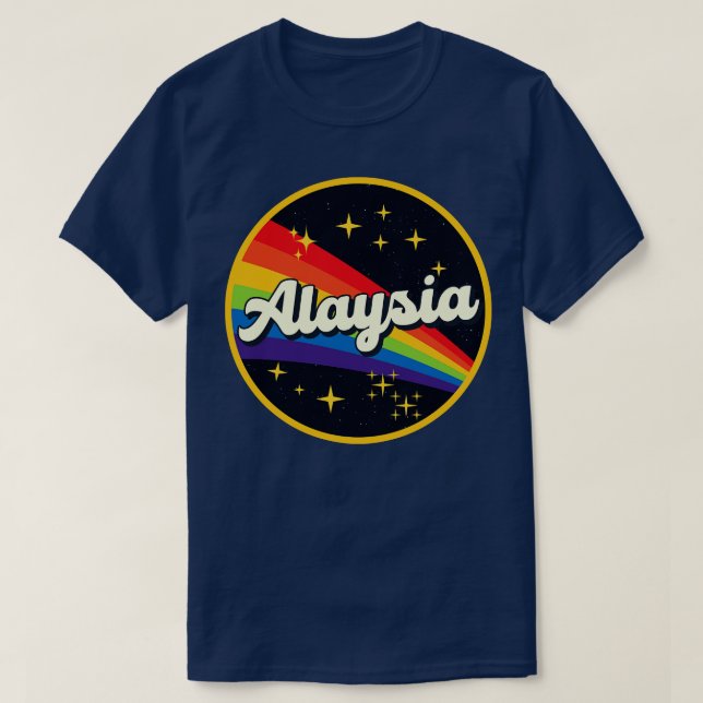 Alaysia Rainbow In Space Vintage Style T-Shirt (Design Front)