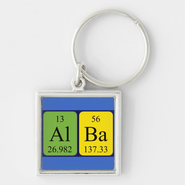 Alba periodic table name keyring (Front)