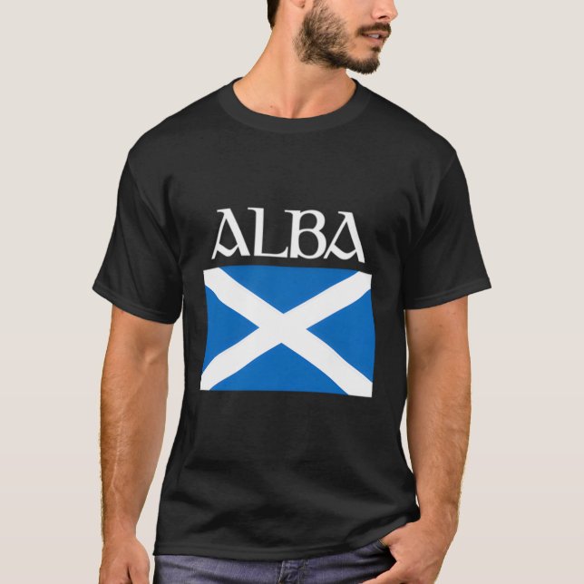 Alba Scotland Flag Leine Graphic Scottish Gaelic P T-Shirt (Front)