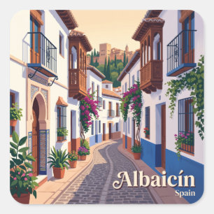 Albaicín Granada Spain Square Sticker