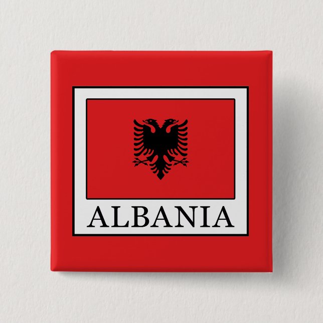 Albania 2 Inch Square Button (Front)