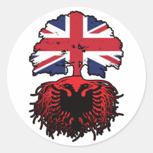 Albania Albanian British UK United Kingdom Britain Classic Round Sticker