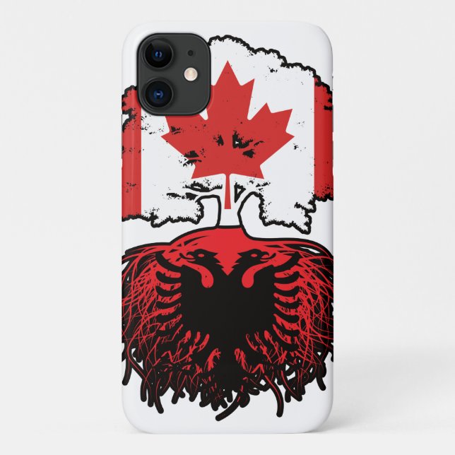 Albania Albanian Canadian Canada Tree Roots Flag Case-Mate iPhone Case (Back)