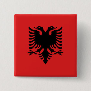 Albania (Albanian) Flag 2 Inch Square Button