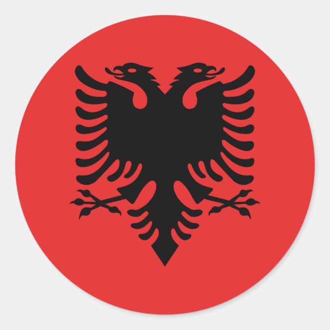 Albania (Albanian) Flag Classic Round Sticker (Front)