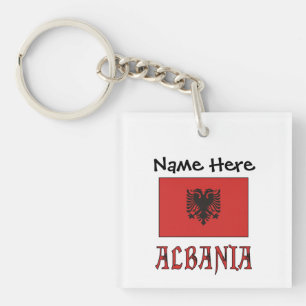 Albania Albanian Flag Personalized  Keychain