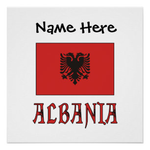 Albania Albanian Flag Personalized Text Poster