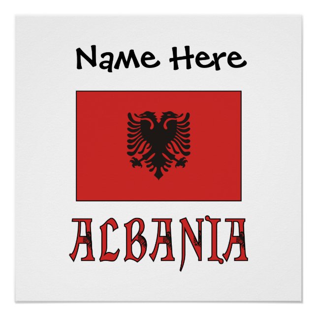 Albania Albanian Flag Personalized Text Poster (Front)