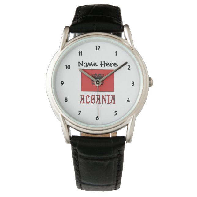 Albania Albanian Flag Personalized  Watch (Front)