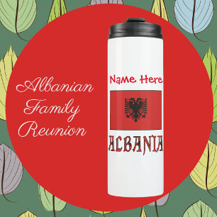 Albania Albanian Flag Red Personalization  Thermal Tumbler