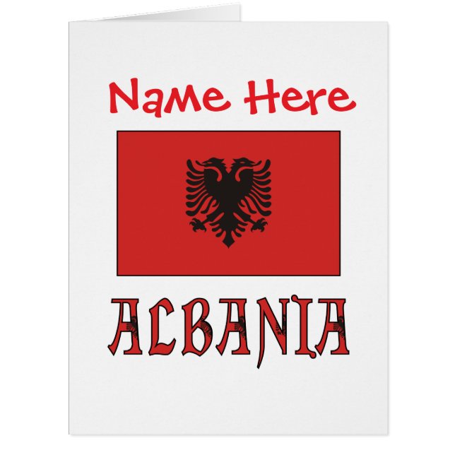 Albania Albanian Flag Red Personalize Big Card (Front)