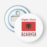 Albania Albanian Flag Red Personalized Bottle Opener<br><div class="desc">Personalized bottle opener features the Albanian Flag with the name ALBANIA written below, in the red and black colours of the flag. Add your name in the space provided for a personal look. Or, create a gift by adding someone else's name. Fun to use at family reunions travel groups, and...</div>