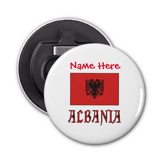 Albania Albanian Flag Red Personalized Bottle Opener (Front)