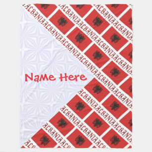 Albania Albanian Flag Tiled Personalized Large Fleece Blanket