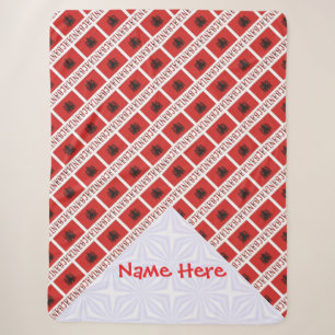 Albania Albanian Flag Tiled Red Personalized  Sherpa Blanket