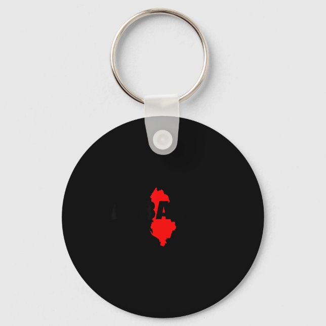Albania Albanian Map  Keychain (Front)