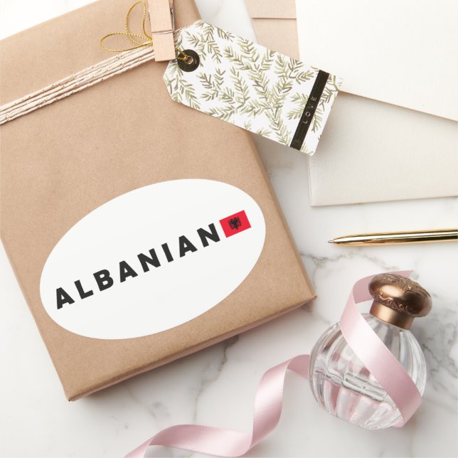Albania, Albanian Oval Sticker (Gifting)