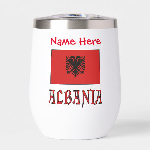 Albania and Albanian Flag Red Personalization 