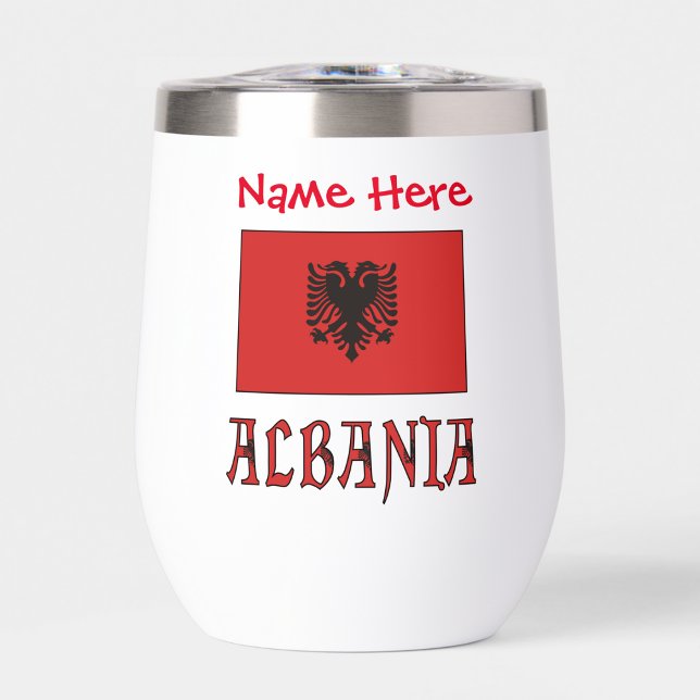 Albania and Albanian Flag Red Personalization  (Creator Uploaded)