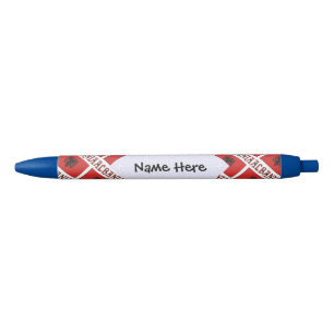 Albania and Albanian Flag Tiled Personalized  Black Ink Pen