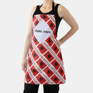 Albania and Albanian Flag Tiled with Your Name Apron