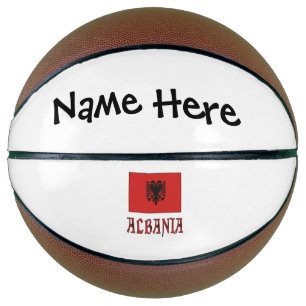 Albania and Albanian Flag with Your Name Basketball