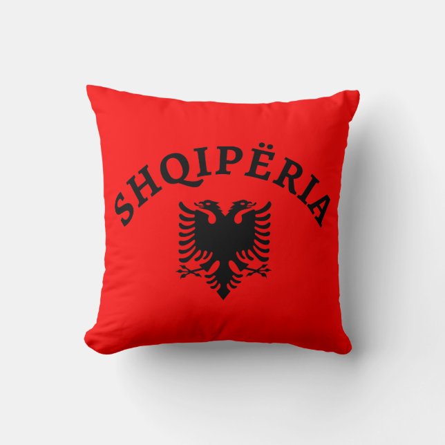 Albania and eagle - Shqiperia dhe shqiponja Throw Pillow (Front)