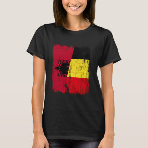 Albania Belgium Half Flag Albanian Belgian Jersey T-Shirt