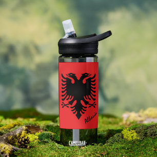 Albania bottle, patriotic Albanian Flag Water Bottle