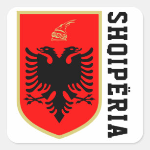 Albania Coat of Arms Square Sticker