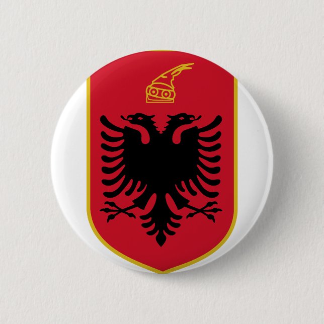albania emblem 2 inch round button (Front)