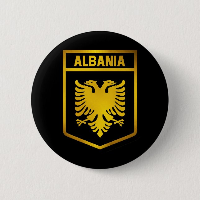 Albania Emblem 2 Inch Round Button (Front)