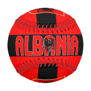 Albania Flag and Coat of Arms Patriotic Baseball
