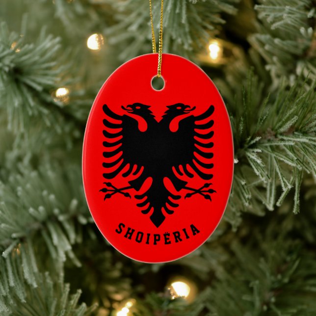 Albania Flag Ceramic Ornament (Tree)