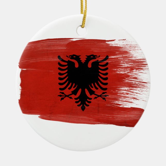 Albania Flag Ceramic Ornament (Front)