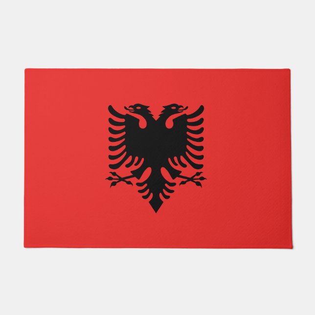 Albania Flag Door Mat (Front)