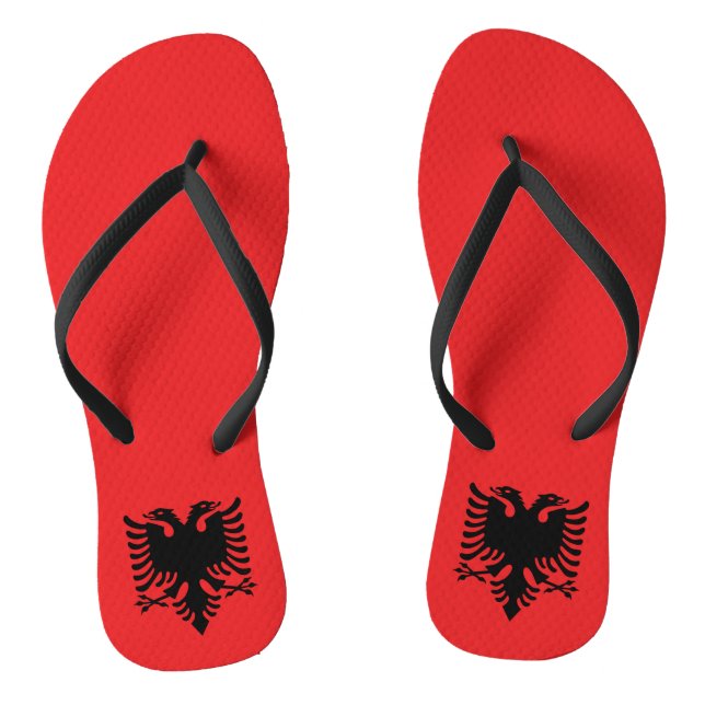Albania Flag Flip Flops (Footbed)